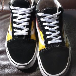 Women’s black suede & canvas low top Vans sneakers